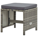 NNEVL Garden Stools with Cushions 2 pcs Poly Rattan Anthracite