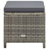 NNEVL Garden Stools with Cushions 2 pcs Poly Rattan Anthracite