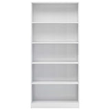 NNEVL 5-Tier Book Cabinet High Gloss White 80x24x175 cm Engineered Wood