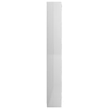 NNEVL 5-Tier Book Cabinet High Gloss White 80x24x175 cm Engineered Wood