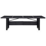 NNEVL Garden Table Black 240x90x74 cm Poly Rattan and Glass