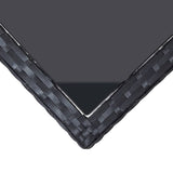 NNEVL Garden Table Black 240x90x74 cm Poly Rattan and Glass