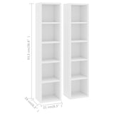NNEVL CD Cabinets 2 pcs White 21x16x93.5 cm Chipboard
