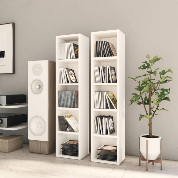 NNEVL CD Cabinets 2 pcs White 21x16x93.5 cm Chipboard