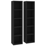 NNEVL CD Cabinets 2 pcs Black 21x16x93.5 cm Chipboard