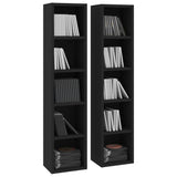 NNEVL CD Cabinets 2 pcs Black 21x16x93.5 cm Chipboard