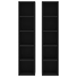 NNEVL CD Cabinets 2 pcs Black 21x16x93.5 cm Chipboard