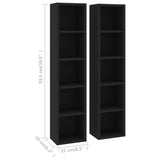 NNEVL CD Cabinets 2 pcs Black 21x16x93.5 cm Chipboard