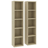 NNEVL CD Cabinets 2 pcs Sonoma Oak 21x16x93.5 cm Chipboard