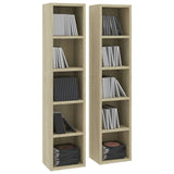 NNEVL CD Cabinets 2 pcs Sonoma Oak 21x16x93.5 cm Chipboard