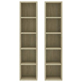 NNEVL CD Cabinets 2 pcs Sonoma Oak 21x16x93.5 cm Chipboard