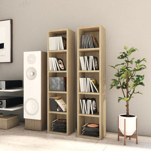 NNEVL CD Cabinets 2 pcs Sonoma Oak 21x16x93.5 cm Chipboard