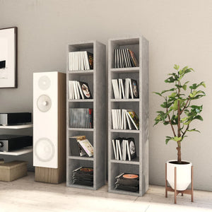 NNEVL CD Cabinets 2 pcs Concrete Grey 21x16x93.5 cm Chipboard