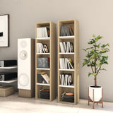 NNEVL CD Cabinets 2 pcs White and Sonoma Oak 21x16x93.5 cm Chipboard
