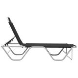 NNEVL Sun Lounger Aluminium and Textilene Black