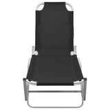 NNEVL Sun Lounger Aluminium and Textilene Black