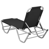 NNEVL Sun Lounger Aluminium and Textilene Black