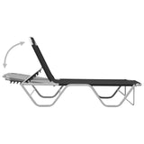NNEVL Sun Lounger Aluminium and Textilene Black