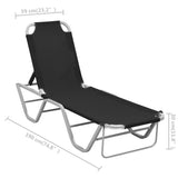 NNEVL Sun Lounger Aluminium and Textilene Black