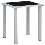 NNEVL Garden Table Black and Silver 41x41x45 cm Steel and Glass