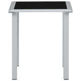 NNEVL Garden Table Black and Silver 41x41x45 cm Steel and Glass