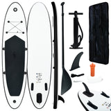 NNEVL Inflatable Stand Up Paddle Board Set Black and White