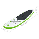 NNEVL Inflatable Stand Up Paddleboard Set Green and White