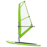 NNEVL Inflatable Stand Up Paddleboard with Sail Set Green and White