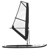 NNEVL Inflatable Stand Up Paddleboard with Sail Set Black and White