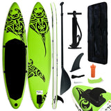 NNEVL Inflatable Stand Up Paddleboard Set 305x76x15 cm Green