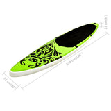 NNEVL Inflatable Stand Up Paddleboard Set 320x76x15 cm Green