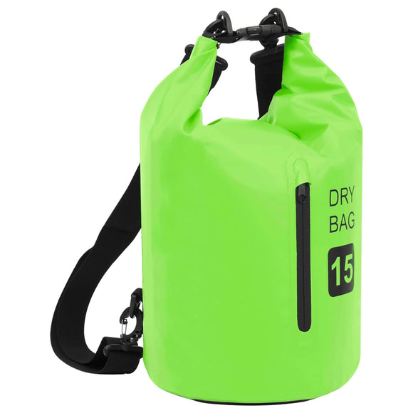 NNEVL Dry Bag with Zipper Green 15 L PVC