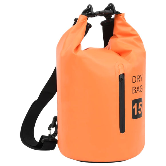 NNEVL Dry Bag with Zipper Orange 15 L PVC