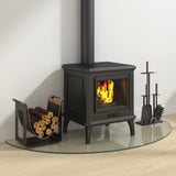 NNEVL Fireplace Glass Plate Half Round 1200x500 mm
