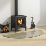 NNEVL Fireplace Glass Plate Half Round 1200x500 mm
