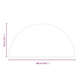 NNEVL Fireplace Glass Plate Half Round 1000x500 mm
