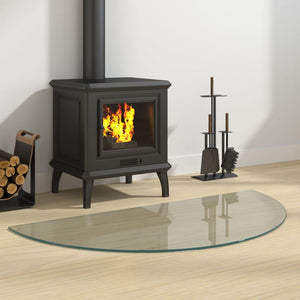 NNEVL Fireplace Glass Plate Half Round 1000x500 mm