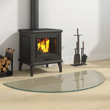 NNEVL Fireplace Glass Plate Half Round 1000x500 mm