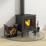 NNEVL Fireplace Glass Plate Half Round 1000x600 mm