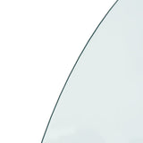NNEVL Fireplace Glass Plate Half Round 1000x600 mm