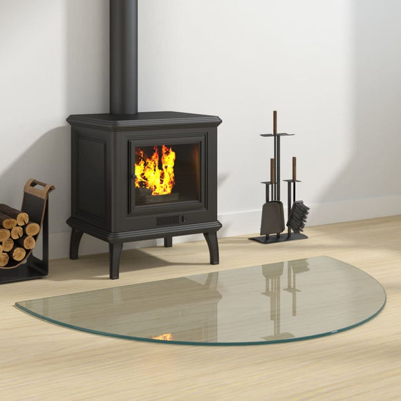 NNEVL Fireplace Glass Plate Half Round 1000x600 mm