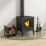 NNEVL Fireplace Glass Plate Half Round 1200x600 mm