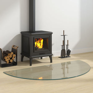 NNEVL Fireplace Glass Plate Half Round 1200x600 mm