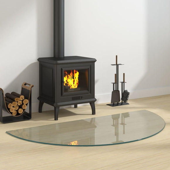 NNEVL Fireplace Glass Plate Half Round 1200x600 mm