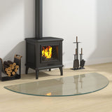NNEVL Fireplace Glass Plate Half Round 1200x600 mm