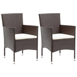 NNEVL Garden Dining Chairs 2 pcs Poly Rattan Brown