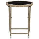 NNEVL Tea Table Beige 60 cm Poly Rattan and Tempered Glass
