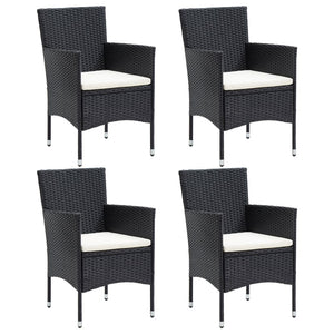 NNEVL Garden Dining Chairs 4 pcs Poly Rattan Black
