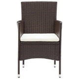 NNEVL Garden Dining Chairs 4 pcs Poly Rattan Brown