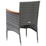 NNEVL Garden Dining Chairs 4 pcs Poly Rattan Grey